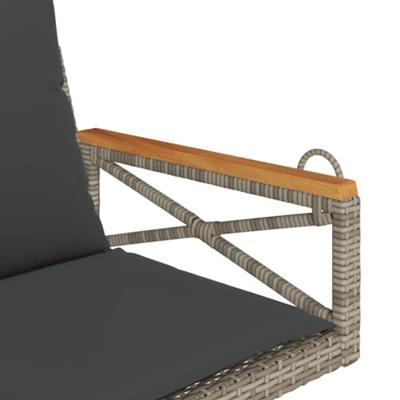 Schommelbank met kussens 63x62x40 cm poly rattan grijs Schommelbank met kussens 63x62x40 cm poly rattan grijs