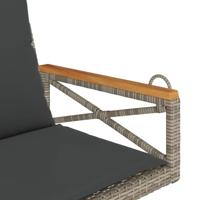 Schommelbank met kussens 63x62x40 cm poly rattan grijs - thumbnail