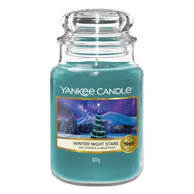Yankee Candle Winter Night Stars kaars Rond Amber, Muskus, Witte muskus Blauw 1 stuk(s)