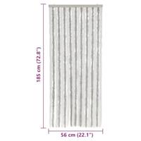 VidaXL Vliegengordijn 56x185 cm chenille lichtgrijs en wit - thumbnail