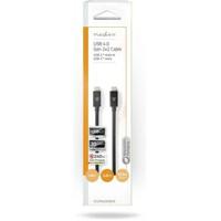 USB-Kabel | USB 4.0 Gen 2x2 | USB-C Male | USB-C Male | 240 W | 8K@60Hz | 20 Gbps | Vernikkeld | 2.00 m | Rond | PVC | Zwart | Envelop - thumbnail