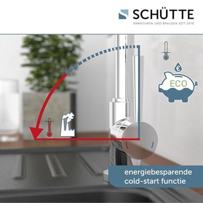 Keukenmengkraan Schutte Cornwall Hoge Uitloop met Zijdelingse Greep Chroom Schütte Keukenmengkraan Schutte Cornwall Hoge Uitloop met Zijdelingse Greep Chroom Schütte