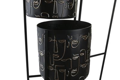 Grondlegger DKD Home Decor Zwart Gouden Metaal Gezicht 22 x 22 x 93 cm Grondlegger DKD Home Decor Zwart Gouden Metaal Gezicht 22 x 22 x 93 cm