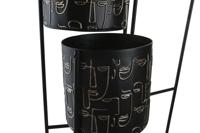 Grondlegger DKD Home Decor Zwart Gouden Metaal Gezicht 22 x 22 x 93 cm - thumbnail