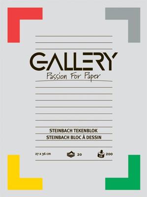 Gallery Steinbach tekenpapier, 200 g, ft 27 x 36 cm, blok van 20 vel