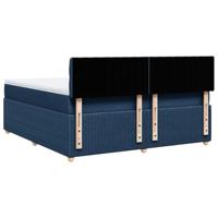 Boxspring met matras stof blauw 180x200 cm - thumbnail