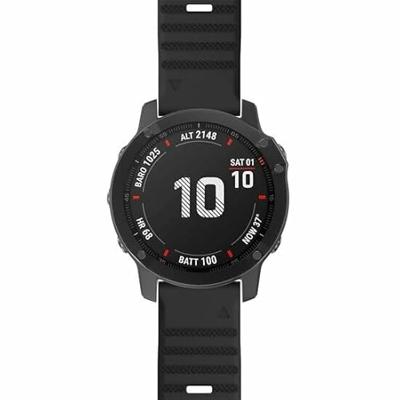 By Qubix - Siliconen bandje - Zwart - Compatible met Garmin Instinct 3-50mm - Compatible Garmin bandje