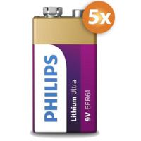 Voordeelpak 5 stuks Philips 9V Lithium batterijen - thumbnail