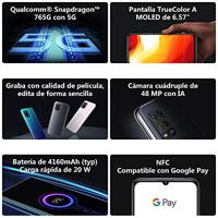 Xiaomi Mi 10 Lite 5G Smartphone 6GB 64GB 6.57'' AMOLED 48MP quad-camera 4160mAh (typical) NFC Wit [Globale versie] - thumbnail