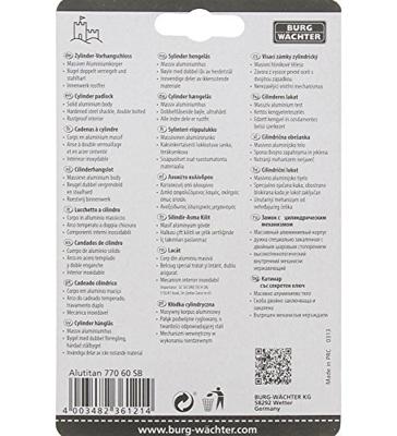 Burg Wächter 36121 Hangslot 70.00 mm Verschillend sluitend Aluminium Sleutelslot