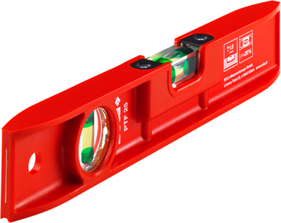 Sola kunststof waterpas ptf25 25cm 2 libellen 1,00mm/m rood - 01412201 Sola kunststof waterpas ptf25 25cm 2 libellen 1,00mm/m rood - 01412201
