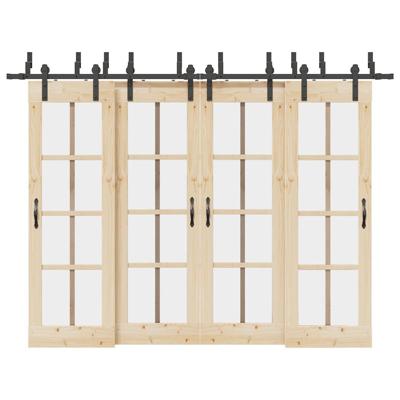 Doos met onderdelen voor schuifdeur 305 cm staal zwart