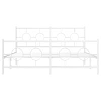 Bedframe met hoofd- en voeteneinde metaal wit 160x200 cm - thumbnail