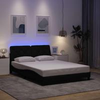 Bedframe met LED zonder matras 140x200 cm stof zwart - thumbnail