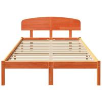 Bedframe met hoofdeinde Bruin 140 x 190 cm Massief grenenhout - thumbnail