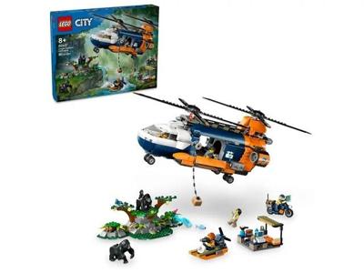 LEGO city 60437 jungleonderzoekers: helikopter bij de basis