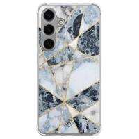 Samsung Galaxy S24 shockproof hoesje - Marmer blauw - thumbnail