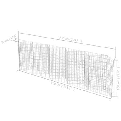 Gabion mand 300x30x100 cm gegalvaniseerd staal - thumbnail