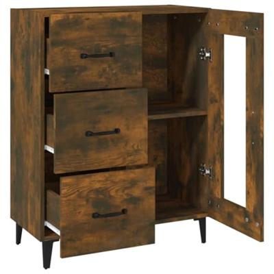 Dressoir 69,5x34x90 cm bewerkt hout gerookt eikenkleurig