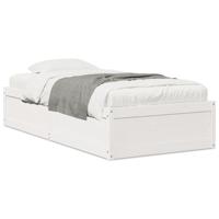 Bedframe zonder matras massief grenenhout wit 90x200 cm - thumbnail