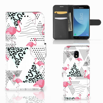Samsung Galaxy J5 2017 | Telefoonhoesje | Met pasjeshouder | Flamingo Triangle