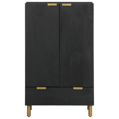 Hoge kast 60x33x100 cm bewerkt hout zwart