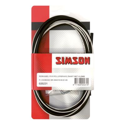 Simson rollerbrake remkabelset compleet rvs zwart op kaart