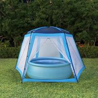 VidaXL Zwembadtent 500x433x250 cm stof blauw - thumbnail