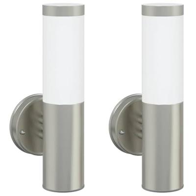 VidaXL Buiten wandlamp 2 pcs zilver 15 x 7,5 x 33 cm