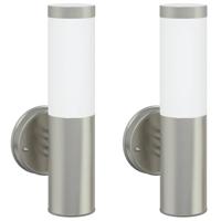 VidaXL Buiten wandlamp 2 pcs zilver 15 x 7,5 x 33 cm - thumbnail
