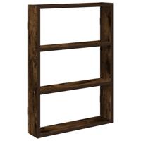 Wandschap 43x9x60 cm bewerkt hout gerookt eikenkleurig - thumbnail