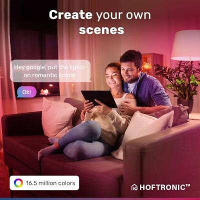 Set van 10 Smart lampen - E14 Kaarslamp - 5,5 Watt 470 lumen - RGBWW - Wifi & Bluetooth - Bestuurbaar via app - Google Home, Amazon Alexa en Siri