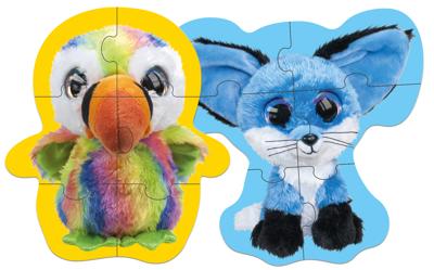 Tactic Lumo Stars 4 in 1 Vormpuzzel (Papegaaiduikers & Vossen)