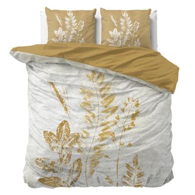 Dekbedovertrek Gold Flowers - Fotoprint - Met Knoopsluiting, Incl. Kussenslopen - Multi