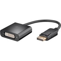 Goobay 69873 DisplayPort Adapter [1x DisplayPort stekker - 1x DVI-bus 24+5-polig] Zwart Rond, Met OTG-functie, Schroefbaar, PVC-mantel, Ronde ader 15 cm - thumbnail