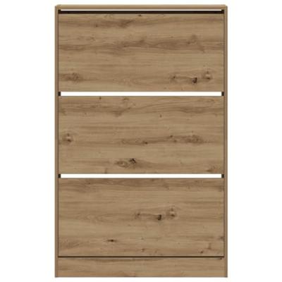 Schoenenkast artisanaal eikenkleurig 80 x 21 x 125.5 cm