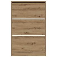 Schoenenkast artisanaal eikenkleurig 80 x 21 x 125.5 cm - thumbnail