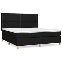 Boxspring met matras stof zwart 180x200 cm - thumbnail