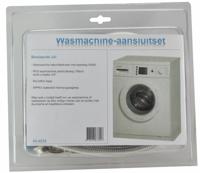 RVS Wm Aansluitset 150 cm + Kraan + Waterslot Aqua Splash - thumbnail
