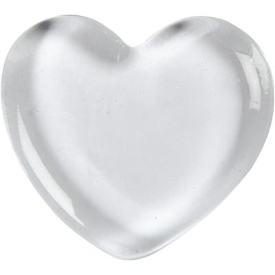 Creativ Company Hart, afm 6,5x6,5 cm, dikte 10 mm, transparant, 1 stuk