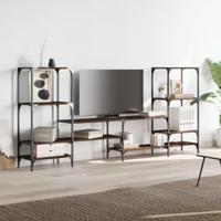 Tv-meubel 206,5x28,5x95 cm bewerkt hout bruin eikenkleurig - thumbnail