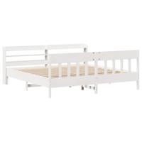 Bedframe zonder matras massief grenenhout wit 200x200 cm - thumbnail
