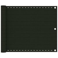 Balkonscherm 75x500 cm HDPE donkergroen - thumbnail