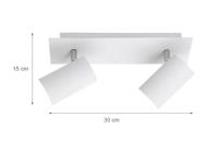 Trio Moderne plafondspotSeries 8024 2-lichts wit - 802400201 - thumbnail