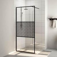 Inloopdouchewand 115x195 cm ESG-glas transparant en zwart - thumbnail