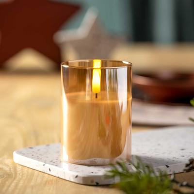 Leonardo Autentico Kaars 10 x 8 cm met ledverlichting goud