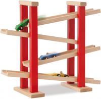 Eichhorn autobaan van hout met 3 raceauto's - thumbnail