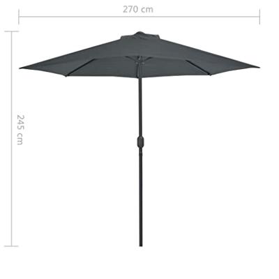 VidaXL Balkonparasol half met aluminium paal 270x144 cm antraciet