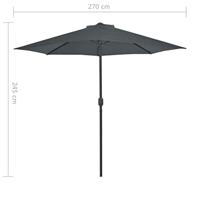 VidaXL Balkonparasol half met aluminium paal 270x144 cm antraciet - thumbnail