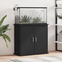VidaXL Aquariumstandaard 81x36x73 cm bewerkt hout zwart - thumbnail